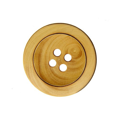 Bouton en bois, 4 trous, 27 mm