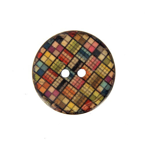 Boutons 30 mm  40 mm  en Noix de Coco, style vintage, Multicolores