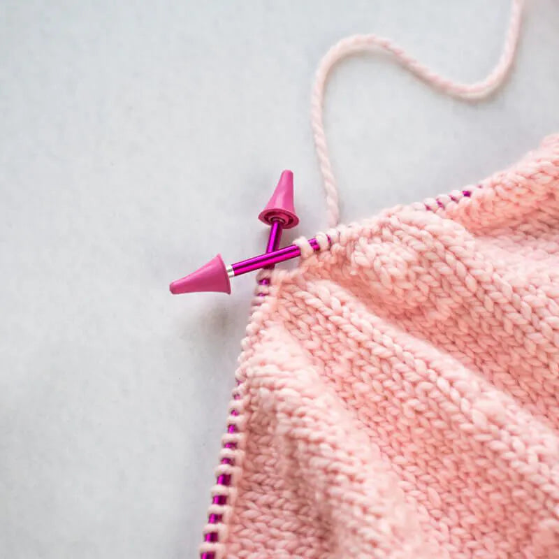 Embouts de protection pour aiguilles à tricoter – Taille S & L – Rose & Bleu