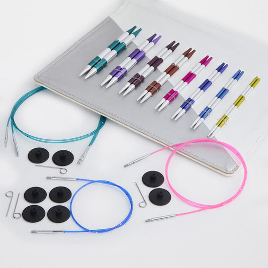 KnitPro ENSEMBLE DE 8 AIGUILLES CIRCULAIRES INTERCHANGEABLES "SMARTSTIX DELUXE" 15 cm