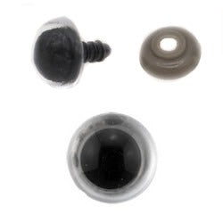 Boutons 10 mm Yeux de sécurité– Transparent & Noir – Pour peluches et amigurumis (par paire)