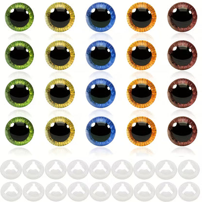 Yeux de sécurité colorés avec rondelles 13 mm, disponibles en 5 couleurs Pour peluches et amigurumis