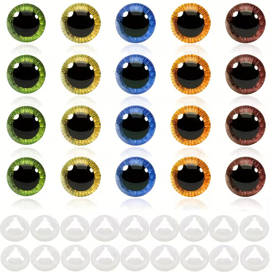 Yeux de sécurité colorés avec rondelles 13 mm, disponibles en 5 couleurs Pour peluches et amigurumis
