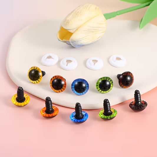 Yeux de sécurité colorés avec rondelles 13 mm, disponibles en 5 couleurs Pour peluches et amigurumis