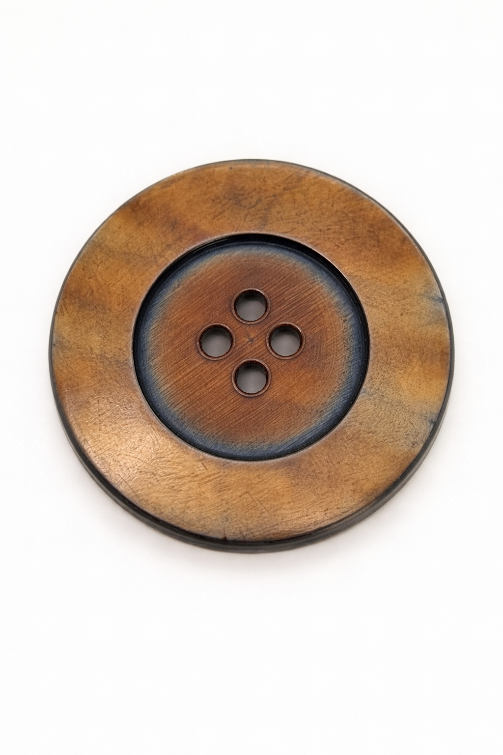 Bouton en corne naturelle 45 mm – grand bouton marron élégant – idéal manteau et cardigan