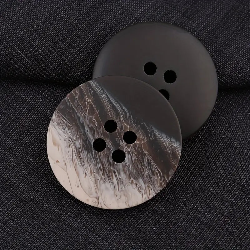 Boutons  25 mm  20 mm imitation résine rayés de couleurs Motif noir mat