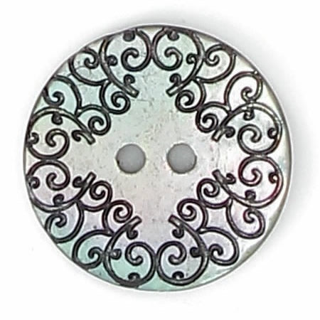 Boutons 2 Trous, Nacré, Gravure Laser Vernie – Tailles 18 mm, 22 mm, 27 mmm, 34 mm