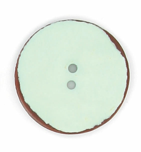 Boutons en nacre – Finition mate – Bord marron – 22 mm et 27 mm – 2 trous