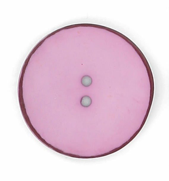 Boutons en nacre – Finition mate – Bord marron – 22 mm et 27 mm – 2 trous