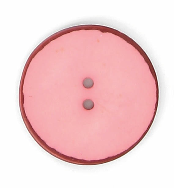 Boutons en nacre – Finition mate – Bord marron – 22 mm et 27 mm – 2 trous