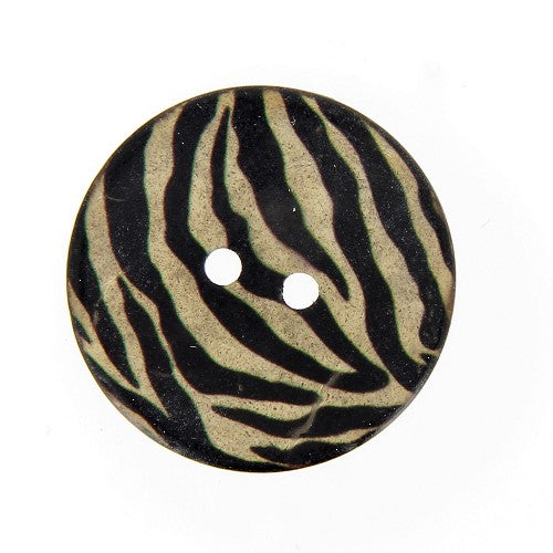 Boutons 2 trous coco imprimé zèbre 22 mm 30mm