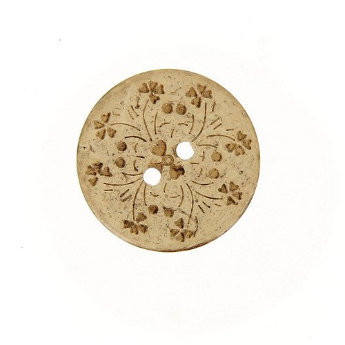 Boutons 22 mm   en Noix de Coco, style vintage, Gravure laser