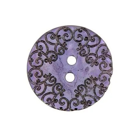 Boutons 27 mm : 2 Trous, Nacré, Gravure laser