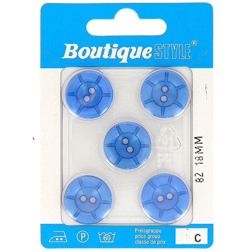 Boutons : 18 mm set 5 pièces 100%  polyamide 2 trous