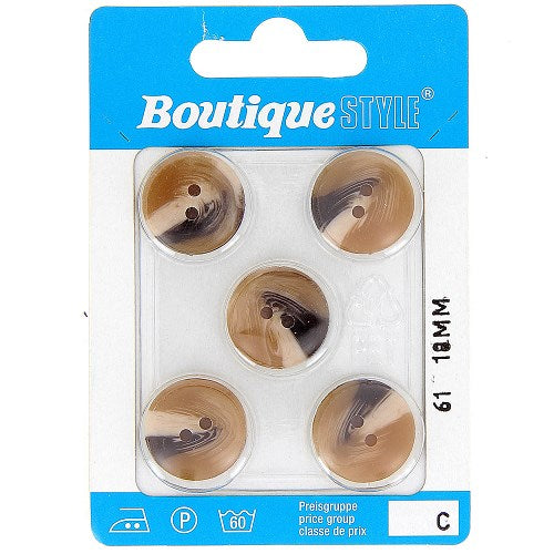 Boutons : 18 mm set 5 pièces 100%  polyester 2 trous