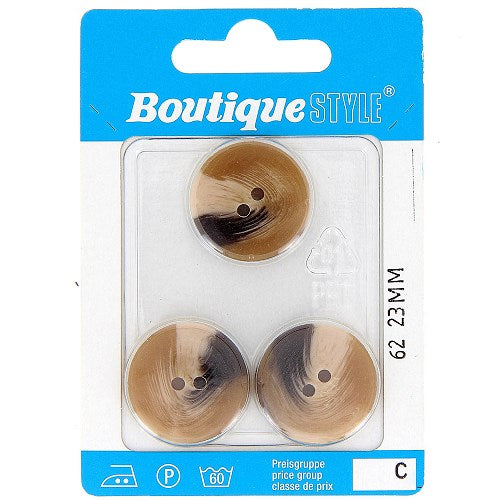 Boutons : 22 mm set 3 pièces 100%  polyamide 2 trous