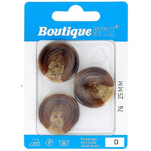 Boutons : 25 mm set 3 pièces 100%  polyester 4 trous