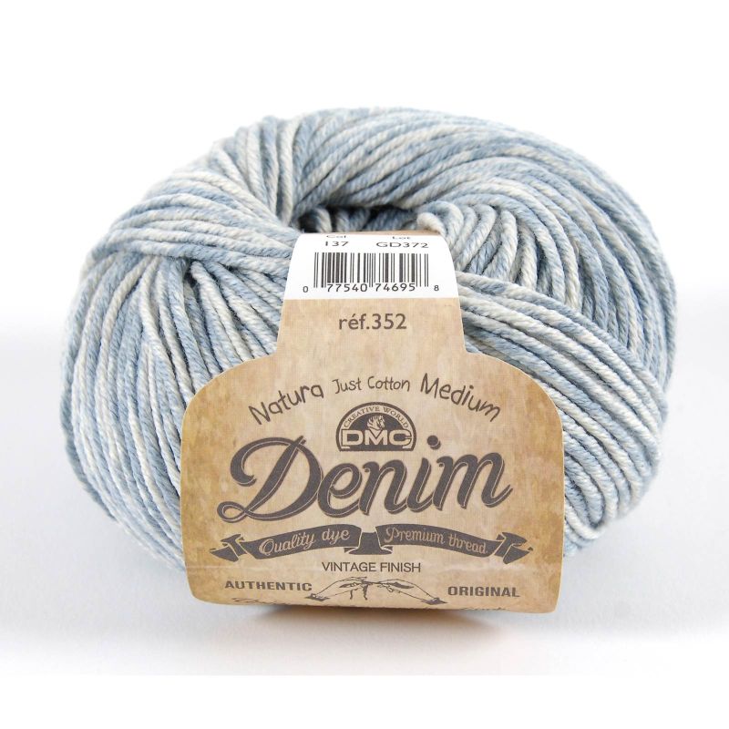 Fil coton pas cher DMC Natura Denim 50g- 75 m – fil coton pour tricot et crochet
