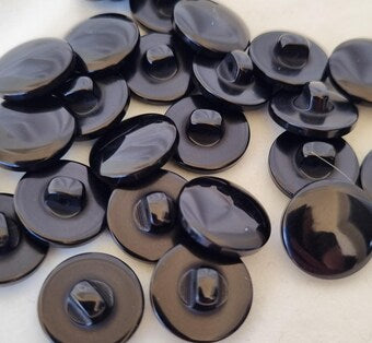 Boutons à pied nacrés 15 mm – Noir et Blanc – Finition brillante