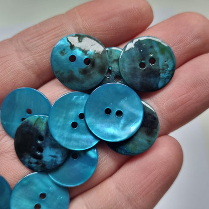 Bouton en Nacre Agoya –  – 2 Trous – 15 mm  18 mm 22 mm 27 mm 35 mm– Brillant et Naturel