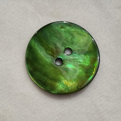 Boutons 15 mm, 22 mm : 2 Trous, Nacré, style minimaliste couleur vert