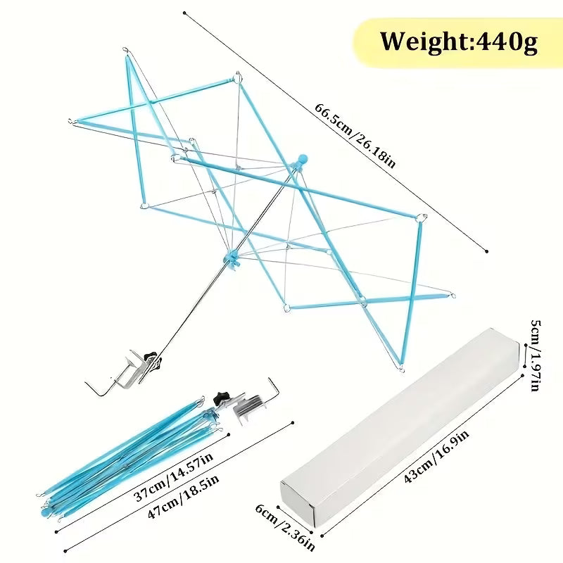 Dévidoir à Laine Pliable Métal et Plastique – Porte-Écheveaux Réglable pour Tricot et Crochet