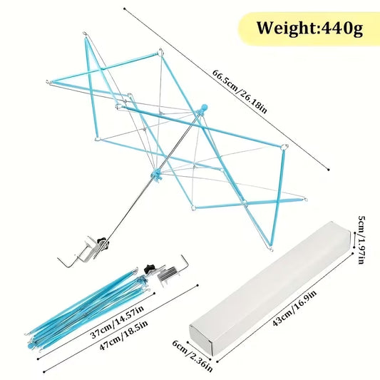 Dévidoir à Laine Pliable Métal et Plastique – Porte-Écheveaux Réglable pour Tricot et Crochet