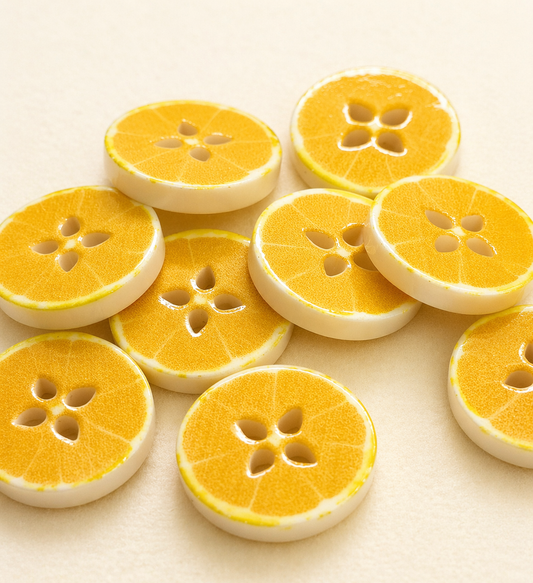 Boutons résine citron 15 mm – boutons originaux jaunes style fruit