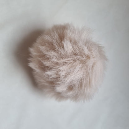 Pompons 8 cm en fausse fourrure de lapin douce avec boucles élastiques