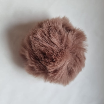 Pompons 8 cm en fausse fourrure de lapin douce avec boucles élastiques