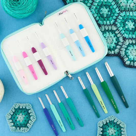 Set de Crochets Waves 2.0 KnitPro – 14 Tailles avec Étui en Tissu