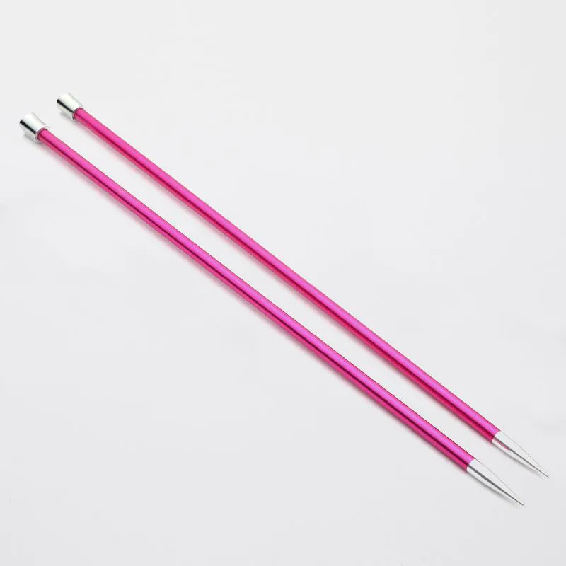 Aiguilles à tricoter droites KnitPro Zing 35 cm (x2) – Aiguilles aluminium légères et résistantes