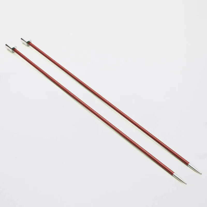 Aiguilles à tricoter droites KnitPro Zing 35 cm (x2) – Aiguilles aluminium légères et résistantes